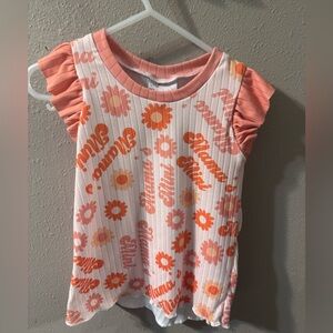 Charming Pink and Orange Kids Dress